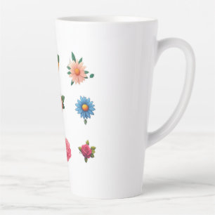 Exquisite Blumenaufkleber Milchtasse