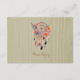 Exquisite Boho Dream Catcher Wedding RSVP Begleitkarte