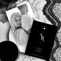 Exquisite Chic Minimalist Black Wedding Initials