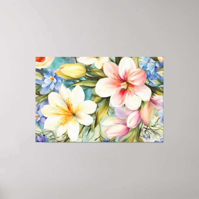 Exquisite Elegante Frühlingsblumen. Malerei Leinwanddruck (Vorderseite)