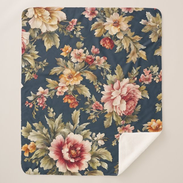 Exquisite Elegante Frühlingsblumen. Malerei Sherpadecke (Vorderseite)