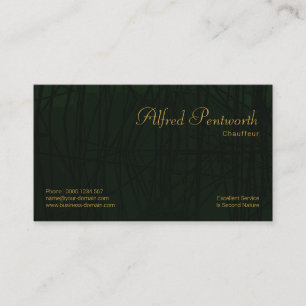 Exquisite Emerald Reed Pflanze Lines Chauffeur Visitenkarte