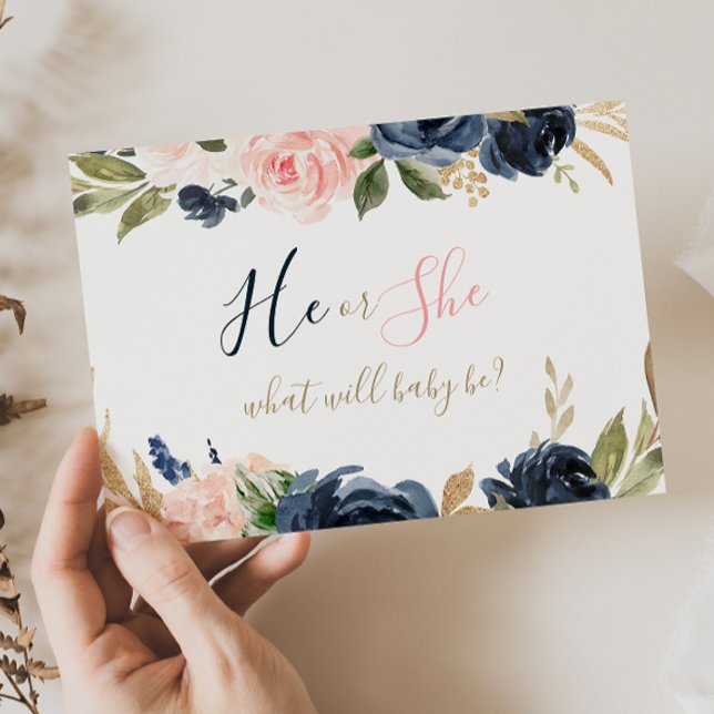 Exquisite Fall Floral Baby Gender Reveal Poster (Von Creator hochgeladen)