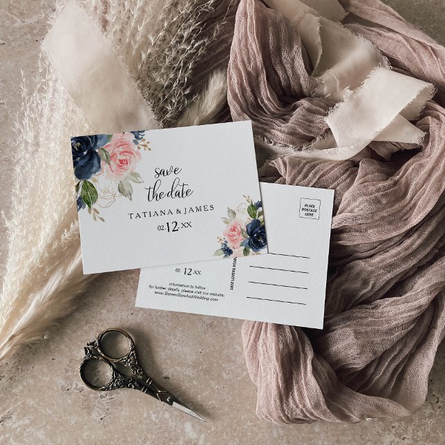 Exquisite Fall Floral Save the Date Postkarte (Von Creator hochgeladen)