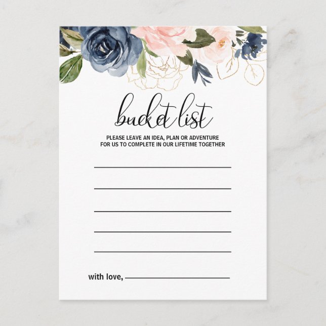 Exquisite Fallen Floral Bucket List Cards Postkarte (Vorderseite)