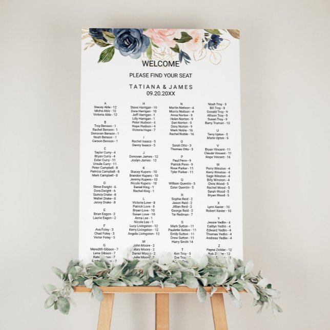 Exquisite fallflorale Alphabetisierungsdiagramme Poster (Von Creator hochgeladen)