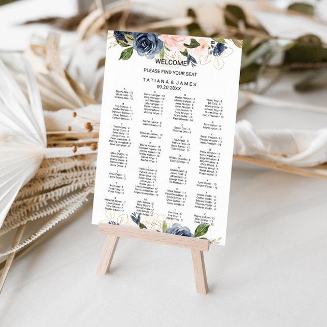 Exquisite fallflorale Alphabetisierungsdiagramme Poster (Von Creator hochgeladen)