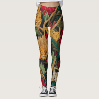 "EXQUISITE FLORAL EMBROIDERY PATTERLAGGINGS" LEGGINGS