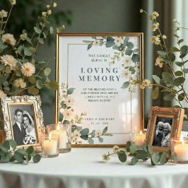 Exquisite Flowers & Eucalyptus Wedding Memorial Poster