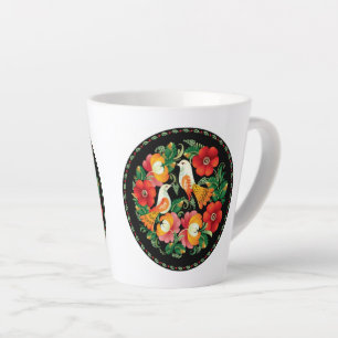 Exquisite Folk Art Birds Blume Schöne Dekoration Milchtasse