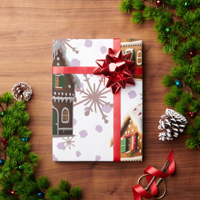 Exquisite Gingerbrot House Holiday Wrapping Paper Geschenkpapier (Feiertagsgeschenk)