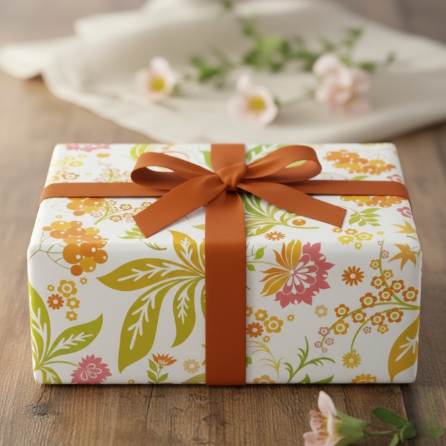 Exquisite Heritage Flora Frische Pasta machen Geschenkpapier Set (Botanical Bloom & Butterfly Gift Wrap)