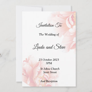 Exquisite Hochzeitseinladung, rosa Blume Einladung