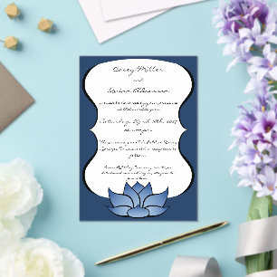 Exquisite Lotus in Blau Acryl-Hochzeit Acryleinladungen