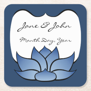 Exquisite Lotus in Blue Paper Untersetzer