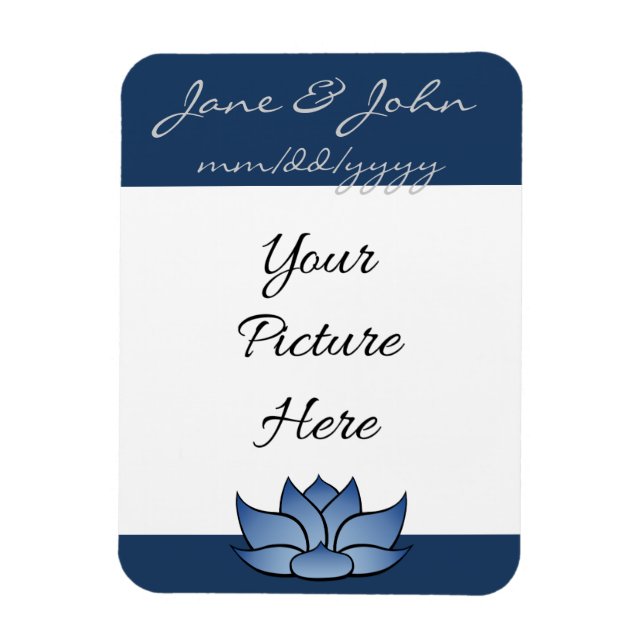 Exquisite Lotus in Blue Rett-the-Date Magnet (Vertikal)