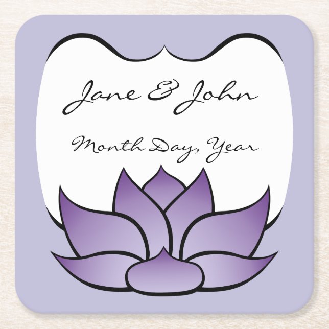 Exquisite Lotus in Lila Paper Untersetzer (Vorderseite)
