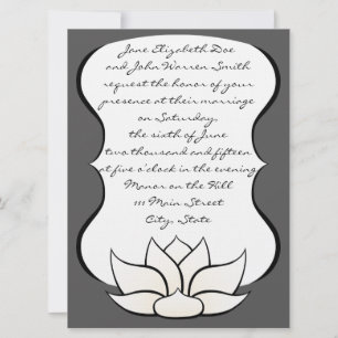 Exquisite Lotus in Pewter and White Invitation Einladung