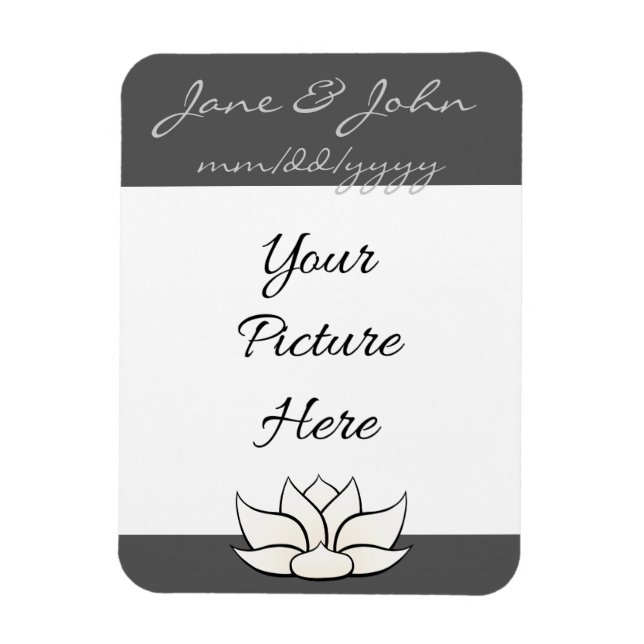 Exquisite Lotus in Pewter und White Magnet (Vertikal)