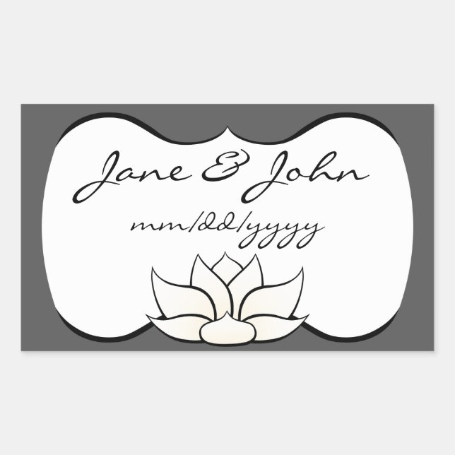 Exquisite Lotus in Pewter und White Sticker (Vorderseite)