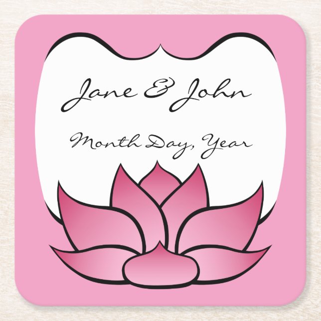 Exquisite Lotus in Pink Paper Untersetzer (Vorderseite)