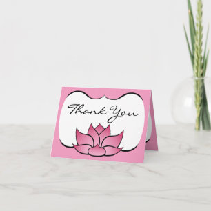 Exquisite Lotus in Pink Thank You Card Dankeskarte