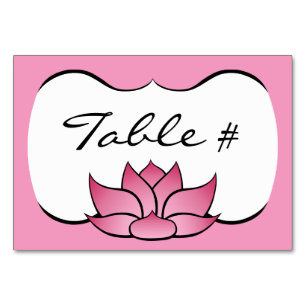 Exquisite Lotus in rosa Tischkarte Tischnummer
