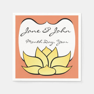 Exquisite Lotus in Sun Kissed Napkins Serviette