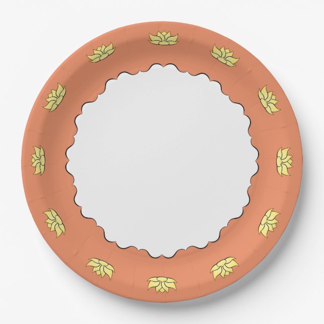 Exquisite Lotus in Sun Kissed Paper Plate Pappteller (Vorderseite)