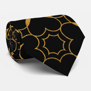 Exquisite marokkanische Schwarz und Gold Inspirier Krawatte