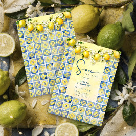 Exquisite Mediterranean Tiles Floral & Lemons Save The Date