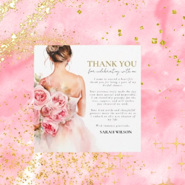 Exquisite Minimale Hochzeit Brautparty Vielen Dank (Express your gratitude with Brett Designs' exquisite minimal wedding bridal shower thank you cards.)
