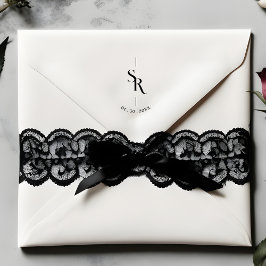 Exquisite Minimalist Stylish Wedding Initials Gummistempel