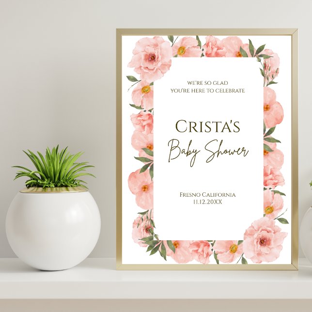 Exquisite Peach Floral Welcome Poster (Von Creator hochgeladen)