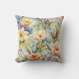 Exquisite, raffinierte Frühlingsblumen. Malerei Kissen