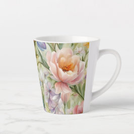 Exquisite, raffinierte Frühlingsblumen. Malerei Milchtasse