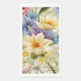 Exquisite, raffinierte Frühlingsblumen. Malerei Serviette