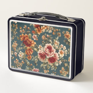 Exquisite romantische Rose und wunderschöne Blume Metall Brotdose