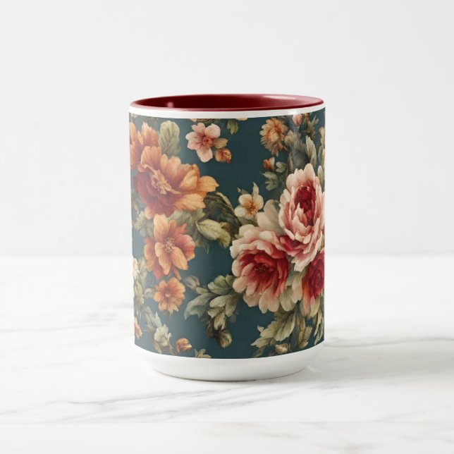 Exquisite romantische Rose und wunderschöne Blume Tasse (Zentrum)