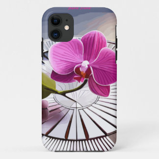 Exquisite rosa Orchideen-Erholungen auf Silberplat Case-Mate iPhone Hülle