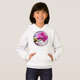 Exquisite rosa Orchideen-Erholungen auf Silberplat Hoodie