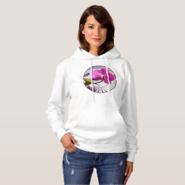 Exquisite rosa Orchideen-Erholungen auf Silberplat Hoodie