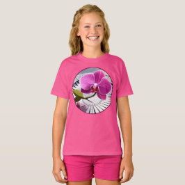 Exquisite rosa Orchideen-Erholungen auf Silberplat T-Shirt