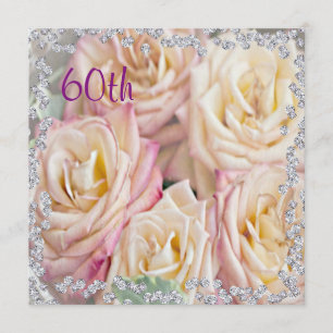 Exquisite Rose & Diamanten 60. Geburtstag Einladung