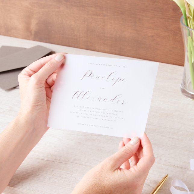 Exquisite Rose Gold Calligraphy (Handgehalten)