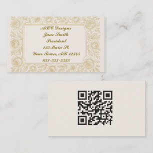 Exquisite Rose QR Code Business Card Visitenkarte