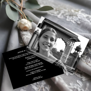Exquisite Schwarz-Weiß-Stilvolle Chic-Foto-Absolve Einladung