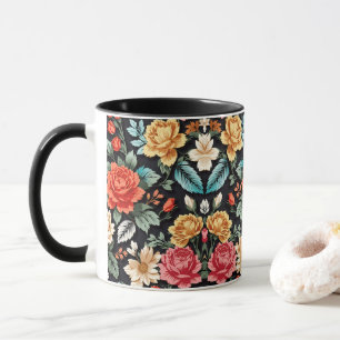 Exquisite Seamless Floral Muster Elegant und Zeit Tasse