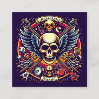 Exquisite Skull and Bones Traditionelle 🎨 Quadratische Visitenkarte