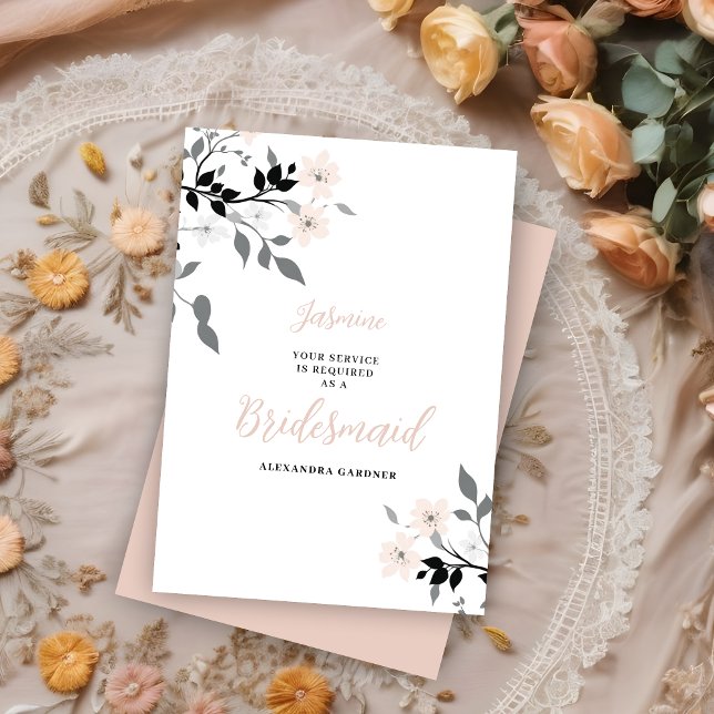 Exquisite Sophisticated Gentleman Groosman Wedding Einladung (Exquisite Sophisticated Floral Bunch Wedding Bridesmaid Proposal Card. )